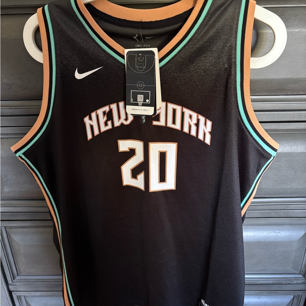 Nike Black and Orange New York Jersey